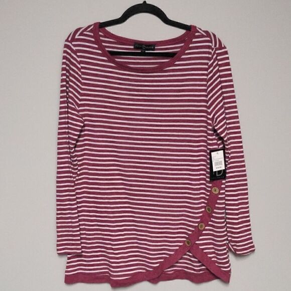Fred David Red and White Striped Sweater NWT - Picture 1 of 5